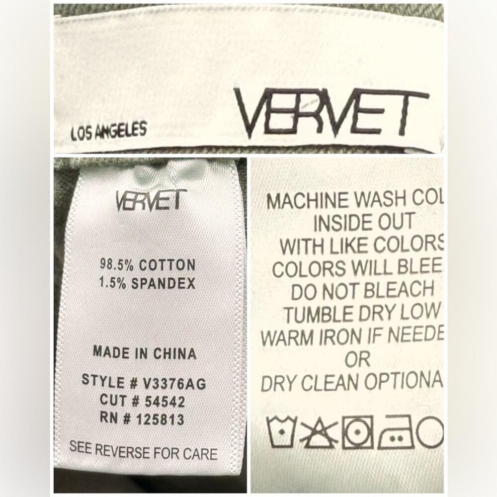 NWT Vervet Dixie High Rise Straight Leg Cargo Jeans Stretch Indie Clean Girl 30 - Picture 8 of 9